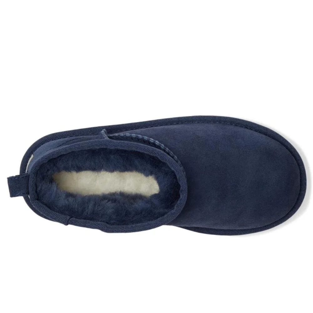 UGG Classic Ultra Mini Boots Toddler 7 M Navy Blue Sheepskin Round Toe ZOGG3619